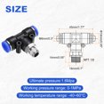 thumbnail image 2 of Uxcell 2pcs Air Line Fitting 8mm Tube OD x NPT 1/8 Thread PT4-U Pneumatic Male Branch Tee for Industry Air System, 2 of 6
