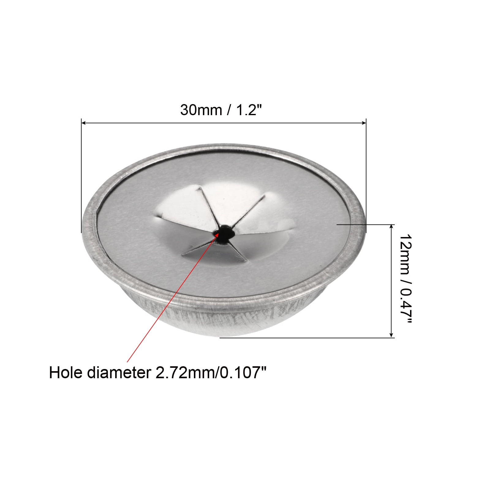 30mm Insulation Dome Caps, 50pcs Insulation Cap Washers Galvanized Iron Insulation Pins Cap Washers Flat, Silvery