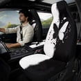 thumbnail image 3 of Xoenoiee Butterfly Music Note Pattern 5pcs Car Accessories Full Set with Car Front Seat Covers, Auto Seat Belt Cover Pad, Car Armrest Cover Pad, PU Leather Car Interior Accessories Decor, 3 of 7