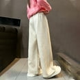 thumbnail image 3 of EnJoCho Childrens Straight Wide Leg Pants Girls Older Junior High School Students Casual Sweatpants Trousers Elastic Waist Comfort Trendy Everyday, 3 of 8