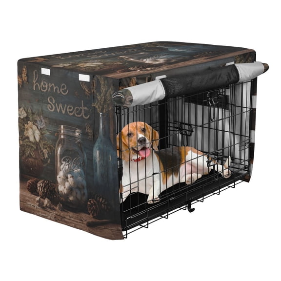 Qxltty Home Sweet Crate Cover Durable Oxford Cloth Pet Kennel Sunshade Universal Fit for 35in Wire Cage