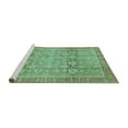 thumbnail image 2 of Ahgly Company Machine Washable Indoor Square Oriental Turquoise Blue Traditional Area Rugs, 8' Square, 2 of 4