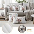 thumbnail image 6 of Spring Easter Pillow Covers 2 Pack Bunny Cute Rabbit Colorful Eggs Floral Pillowcase Waterproof Outdoor Throw Pillow Cover for Patio Balcony Rectangular Cushion 20”x12”, 6 of 9
