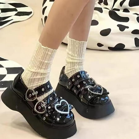 

Tdoqot Womens Leather Shoes- Wedges Casual Chunky Heel Christmas Gifts Women s Ankle Boots Black 40