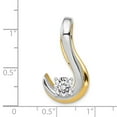 thumbnail image 3 of Real 14kt Two-Tone Fancy Diamond Slide Peg Mtg; for Adults and Teens; for Women and Men, 3 of 5