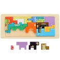thumbnail image 1 of 1 Set of Portable Animal Puzzles Wooden Cartoon Puzzle Toys Interactive Animal Puzzles, 1 of 8