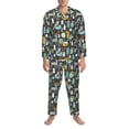 thumbnail image 3 of Lsque Moose Squirrel owls tree Pattern Long Sleeve Pajama Set for Men - Soft 2-Piece Sleepwear and Loungewear Set with Pockets, Comfy Nightwear-X-Large, 3 of 7