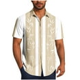 thumbnail image 2 of Blusa y camisa de manga corta con cuello vuelto Camisa casual para hombre Camisa de bolos vintage de manga corta Camisas de verano de playa cubana Camisa con botones Blusa para hombre Poliéster, 2 of 6
