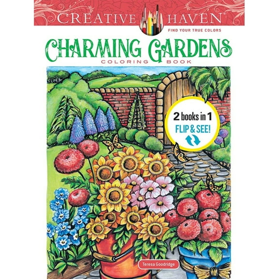 CREATIVE HAVEN CHARMING GARDENS COLORING BOOK