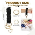 thumbnail image 2 of Uxcell Scrunchie Keychain Wristlet, Stretchy Removable Scrunchie Lanyard Bracelet Key Chain Multifunctional Cute Elastic Wrist Holder for Women Girl-2Pcs(Black/Light Pink), 2 of 7