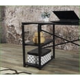 thumbnail image 2 of Desks: 47” Industrial Writing & Computer Desk with 2 Shelves, Black Metal Frame | Solid Wood | Wooden Top, 2 of 5