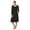 Black Onyx Solid, variant on Women’s Knit Velour Long Sleeve Square Neck Nightgown with Pockets, Sizes XS-5X