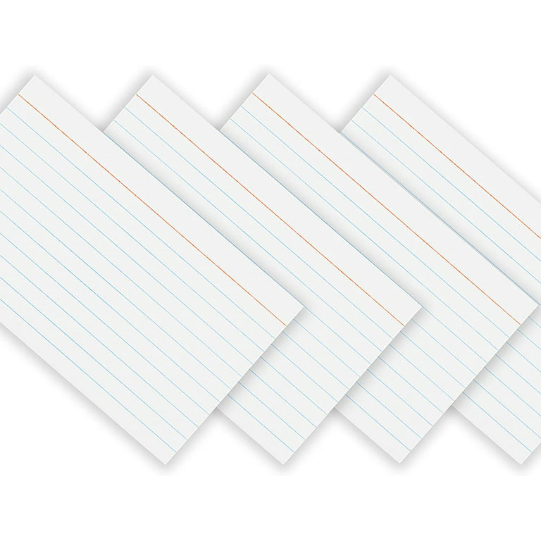 Emraw Ruled Lined White Index Note Cards Heavy Weight Durable 3 X 5 Inch  Plain Back Note Cards for School Home and Office - 600 Cards (6 Packs of  100) 