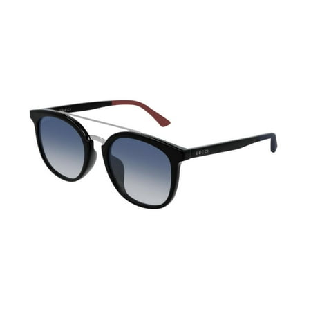 Gucci GG 0403SA 004 Sunglasses Black Silver Frame Blue Gradient Lenses 52mm