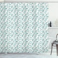 thumbnail image 1 of Turquoise and White Shower Curtain, Marine Pattern Watercolor Fishes Nautical Aquatic Life, Fabric Bathroom Set with Hooks, 69W X 70L Inches, Turquoise Teal and Ruby, by Ambesonne, 1 of 3