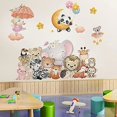 thumbnail image 4 of Un conjunto de pegatinas de pared de animales, pegatinas de pared para decoración de pared, pegatinas de pared de elefante, león, oso panda, cebra, tigre, koala, para baño, sala de estar, cocina, 4 of 5