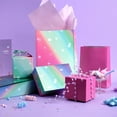 thumbnail image 4 of Pink Reversible Wrapping Paper - 17 Inch x 33 Feet Rainbow Gradient Girls Birthday Gift Wrap, Pastel Wrapping Paper for Girls, Party, Holiday & Baby Shower, 4 of 7