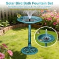 thumbnail image 3 of VECELO 28" Bird Bath with Solar Fountain Pump, Solar Bird Bath Fountain Combo Pack for Outdoor Vintage Yard Art Bird Baths, Green, 3 of 11