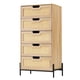 thumbnail image 1 of 5 - cajón almacenamiento chest con wicker pattern - pb oak: compact natural organizer para sala de estar o dormitorio, 1 of 7