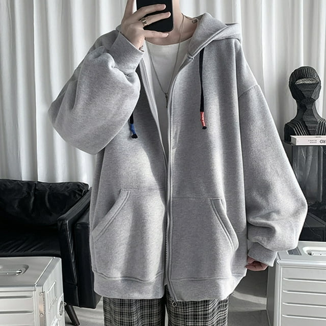 LOVZFMLL Cardigan pour Femmes Hommes Printemps et à Capuche Poche Macaron Fermeture Éclair Cardigan Manteau