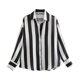 thumbnail image 1 of Camisa de gran tamaño a rayas for mujer, blusa de satén, camisas de manga larga con botones for camisas y blusas con cuello, 1 of 7