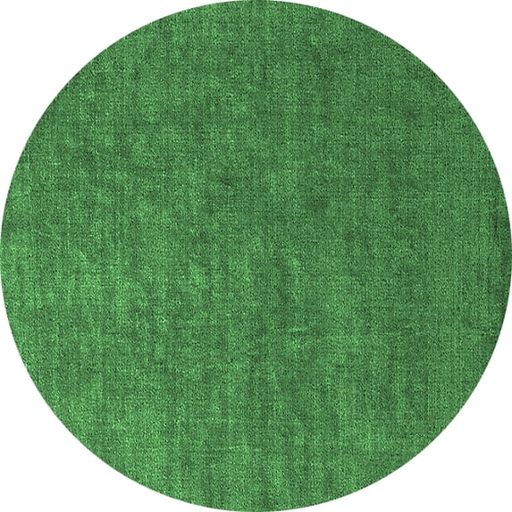 Ahgly Company Indoor Round Oriental Emerald Green Industrial Area Rugs, 4' Round