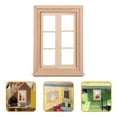 thumbnail image 5 of Ventanas para casa de muñecas 1:12, Mini muebles de madera, marco de ventana para casa de muñecas, marco de ventana en miniatura, modelo, accesorios para muebles de casa de muñecas, 5 of 5