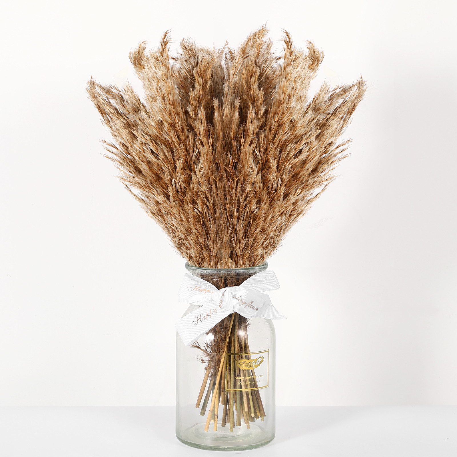 30 Pcs Natural Dried Pampas Grass Decor Brown Bouquet Dried Flowers