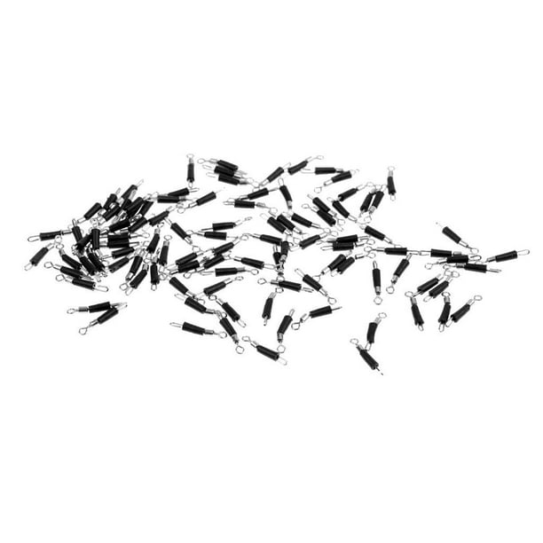 100 piezas de clip de sublínea, enlace giratorio dividido, conector de línea de pescado, accesorio de pesca L