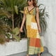 thumbnail image 3 of Vestido De Noche De Lujo Sin Mangas Para Mujer, Geometric Printing Vestido De Fiesta, 3 of 5