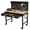 With Back Board, variant on 48" Adjustable Work Bench with Wheels, 2000 Lbs Capacity Rubber Wood Table Rolling Workbench Heavy Duty Workstation with Power Outlets and Swivel Casters