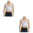 thumbnail image 1 of Qarigey Chaleco adelgazante para hombre, soporte para la espalda, Color sólido, cuello en U, moldeadores de pecho sin mangas, ropa interior Blanco XG 2piezas, 1 of 6