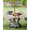 thumbnail image 4 of Fsddascl Retro Rooster Outdoor Tablecloth - 60 Inch Round Dining Table Cover, Watercolor Pastoral Animals Buffalo Waterproof Outdoor Table Cloth with Umbrella Hole & Zipper for Picnic/Patio/Party, 4 of 7