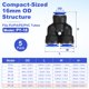 thumbnail image 3 of Uxcell 5-Pack Inline Manifold Union Fitting, Y Splitter 16mm(5/8") OD Plastic Pneumatic Push to Connect Tube Fittings, 3 of 6