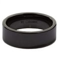 thumbnail image 3 of Metals Jewelry Black Ceramic 8mm Wedding Band Flat Pipe Cut High Polished Ring Size 8, 3 of 5