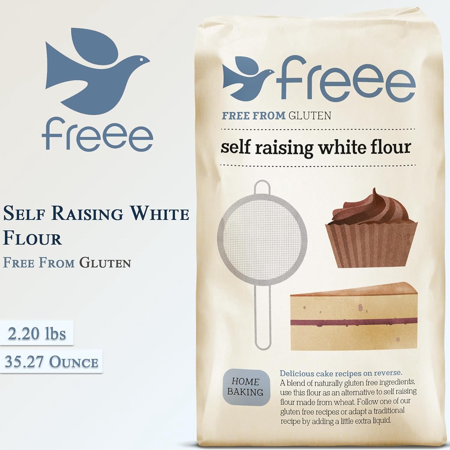 Freee Gluten Free Self Raising White Flour 1kg, Imported from Britain