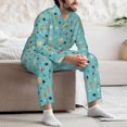 thumbnail image 5 of Mens Pajamas Set, summer shells corals starfish Button Down Long Sleeve Loungewear Sleepwear Pjs sets for Men, 5 of 5