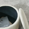 thumbnail image 7 of 2-Piece Set Storage Ottoman, Round Chenille Makeup Vanity Stool Chair with Storage Space, for Serving as a Living Room Footstool, Coffee Table and Additional Seats, Beige, 7 of 7