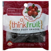 Thinkfruit Whole Cranberries Dried Fruit Snacks, 1.5 oz, (Pack of, 12)