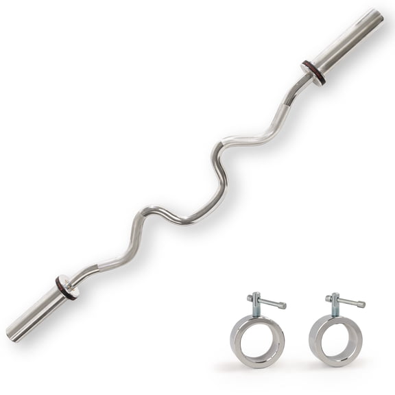 Sunny Health & Fitness 48” Super Curl Olympic Barbell Bar - SF-OB03-48