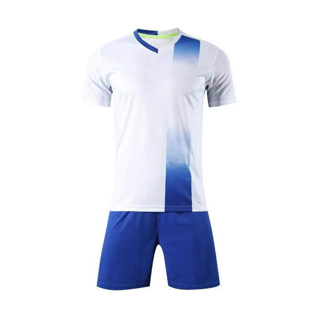 Zpanxa Boys Summer Outfits Kids Gradient Basketball Suit Set Training Kit Sweat Absorbing Side Pockets Sports Suit 8 Years
