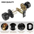 thumbnail image 3 of NEUERMOND 12 Pack Privacy Door Knob Matte Black Interior Passage Door Lock Keyless Round Lockset for Bedroom, Bathroom, Garage, Hardware & Instruction Included (DKDL0826) C106, 3 of 3