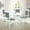 White (Light Gray Cushion), variant on Wooden 5 Piece Dining Table Set, 4 Classic Style Solid Wood Ronda Upholstered Chairs w Rolf Round Dining Table, Kitchen Set for four, Living Room Set, Medium Brown Color