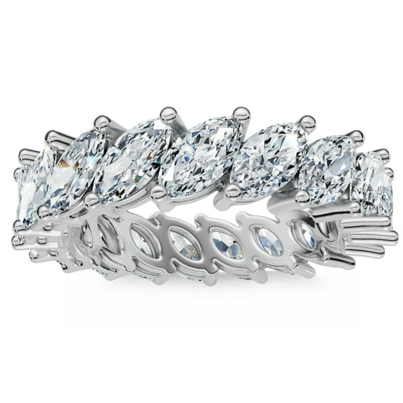 Pompeii 3Ct Marquise Diamond Eternity Ring 14k Gold Lab Grown (F/G,VS1-VS2)