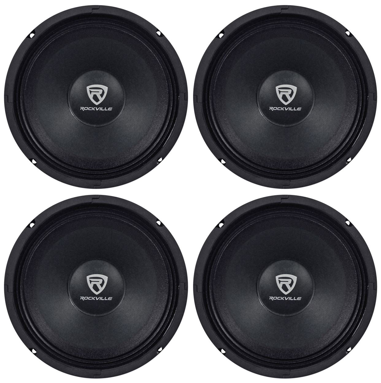 (4) Rockville RM84PRO 8" 4 Ohm 1200 Watt SPL Midrange/MidBass Car Speakers