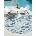 thumbnail image 2 of Unique Loom Outdoor Coastal Collection Area Rug - Shoal (10' Round Blue/Navy Blue), 2 of 10
