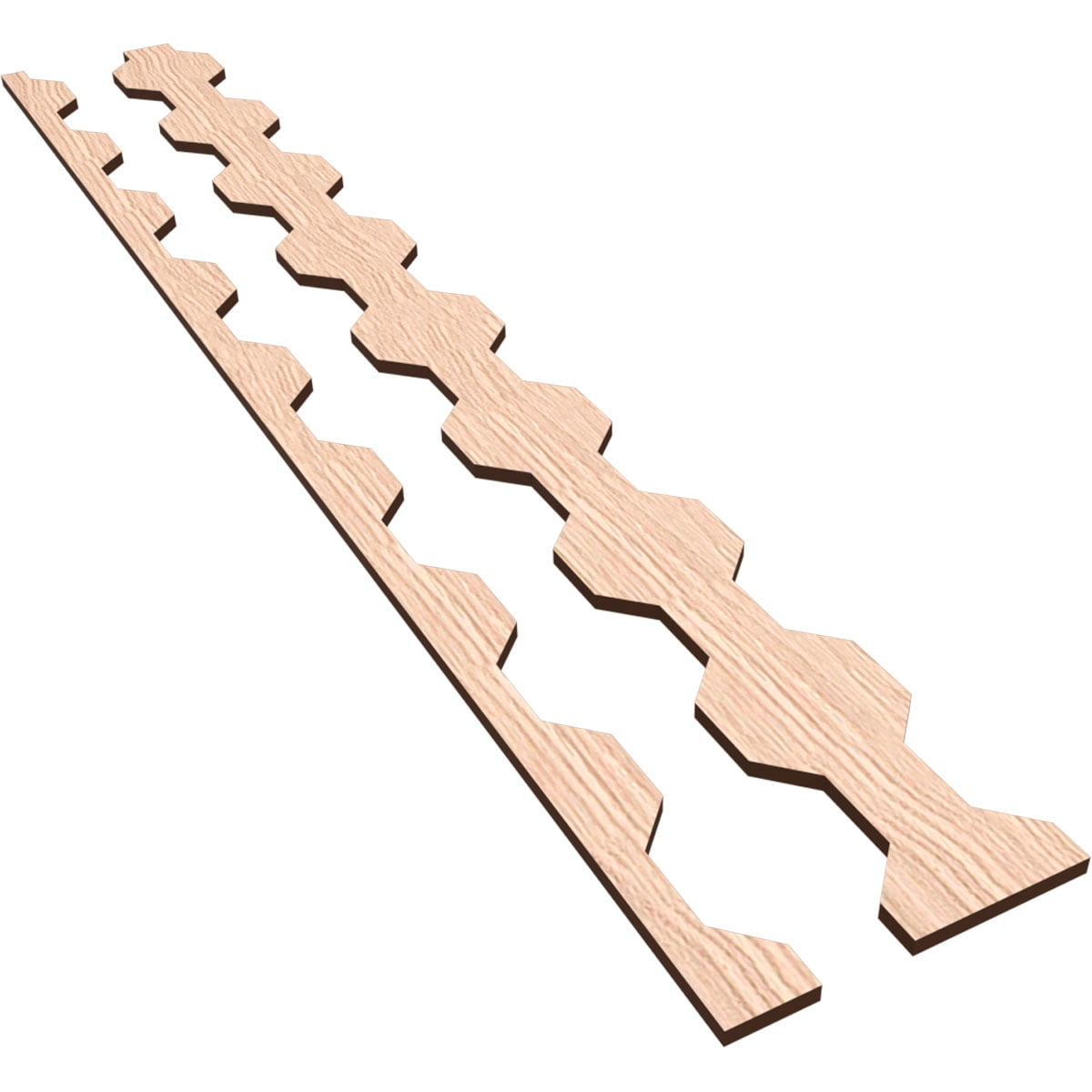 Ekena Millwork 47"H x 3/8"T Pontiac Adjustable Wood Decorative Slat Wall Panel Kit, Red Oak (contains 16 Slats + 1 Straight Edge Starter Slat)