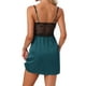 thumbnail image 3 of INSPIRE CHIC Camisón de Lencería para Mujeres con Encaje, Vestido de Noche, Ropa de Dormir, Vestido de Pijama en Azul Pavo Real, 3 of 6