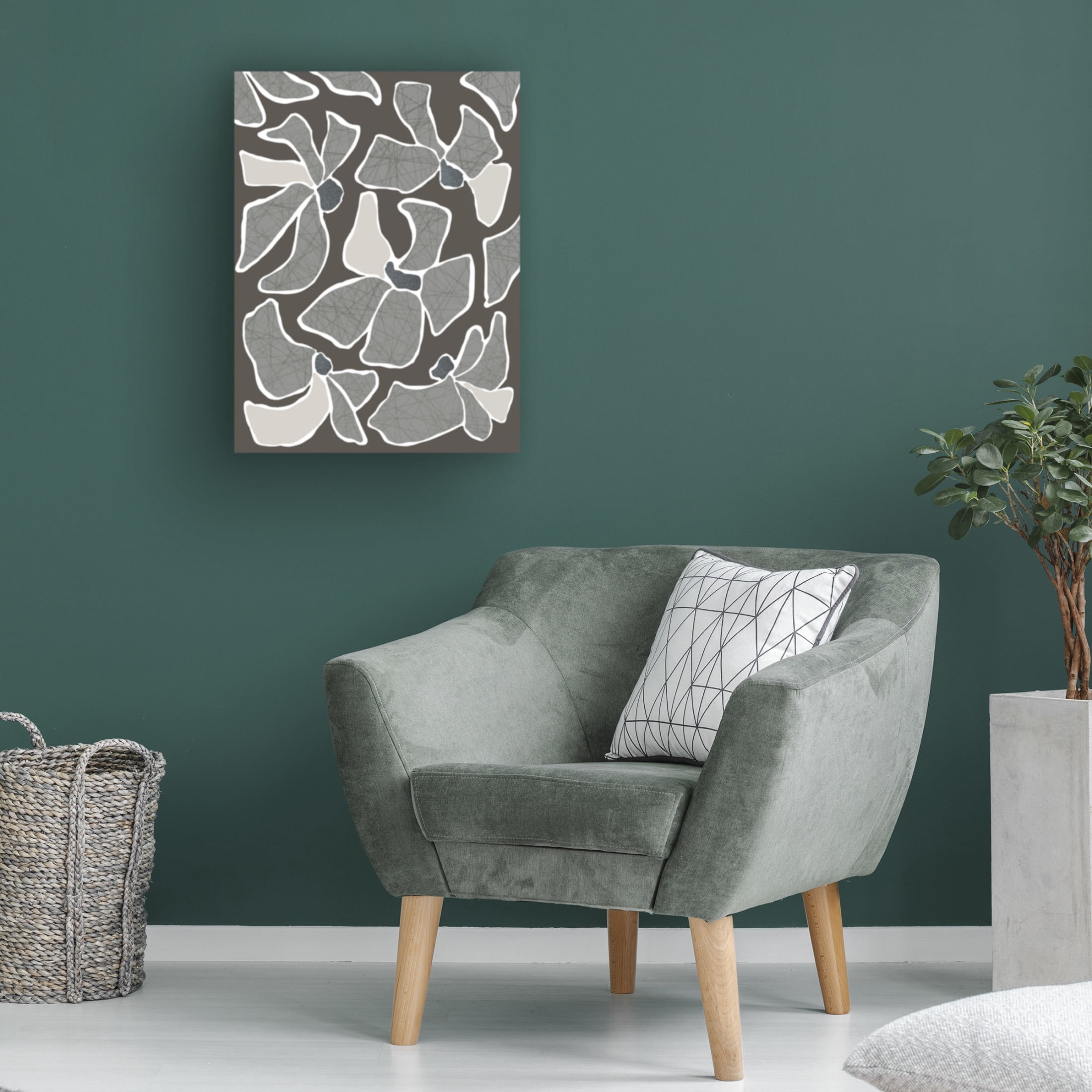 Trademark Fine Art Regina Moore Grey Flower Blooms II Canvas Wall Art