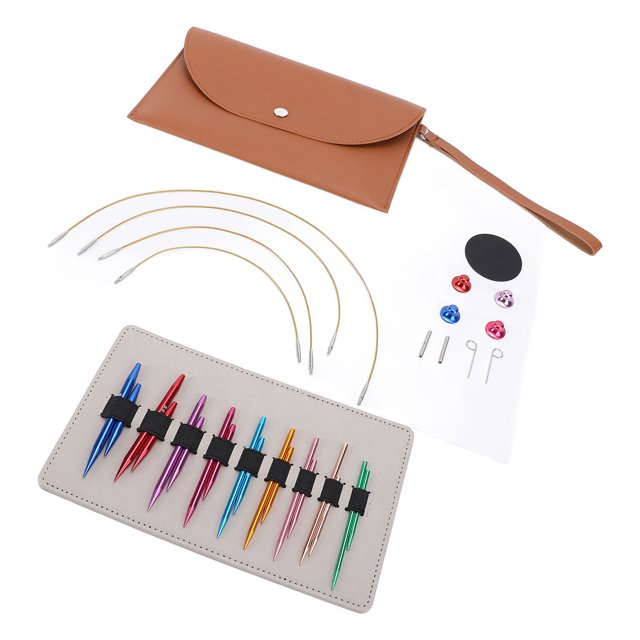 Beginners Circular Knitting Needles, Flexible Circular Knitting Needle Set Tight Fit 9 Pairs Easily Distinguish with Case for Stitching